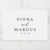 Zwart-witbruin huwelijk sparkling wijnetiket (Enkel label)