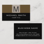 Zwart-witbruin Professional-monogram Visitekaartje (Voorkant / Achterkant)