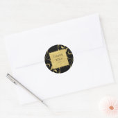 Zwart-witbruin Ronde Sticker (Envelop)