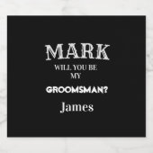 Zwart-witbruin voorstel Weddenschap Aangepast Bier Etiket (Enkel label)