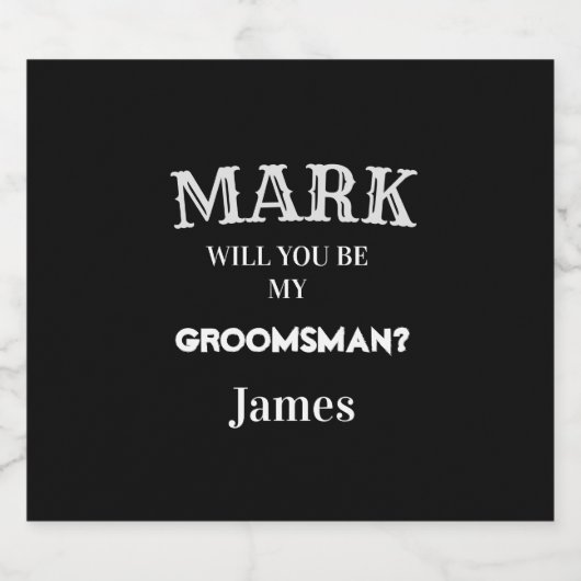 Zwart-witbruin voorstel Weddenschap Aangepast Bier Etiket (Enkel label)