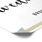 Zwart-witbruine boodschappen met gouden lijnen poster (Hoek)