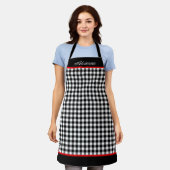 Zwart-witbuffels gepersonaliseerd schort (Gedragen)