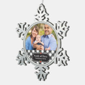 Zwart-witbuffels met persoonlijke prestaties tin sneeuwvlok ornament (Rechts)