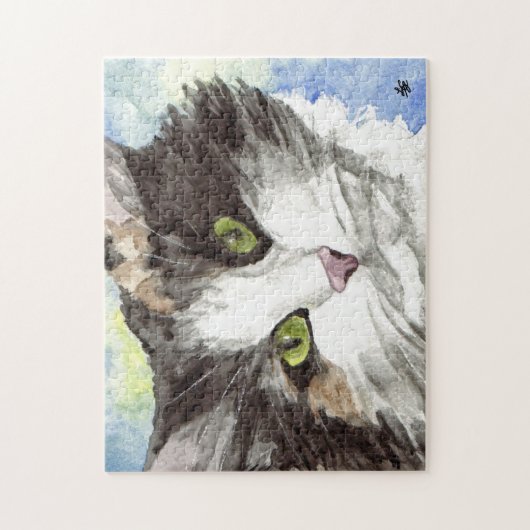 Zwart-witCalico-kat Legpuzzel (Verticaal)