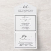 Zwart-witcalligrafie All In One Uitnodiging (Binnen)