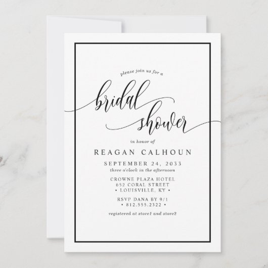 Zwart-witcalligrafische script Vrijgezellenfeest I Kaart (Voorkant)