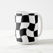 zwart-witchecker koffiemok (Voorkant rechts)