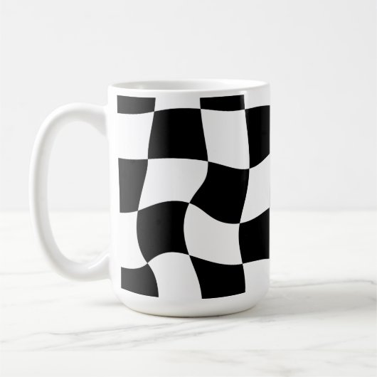 zwart-witchecker koffiemok (Links)