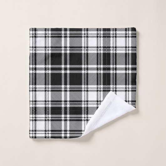 Zwart-witcheque Bad Handdoek (Wasdoekje)