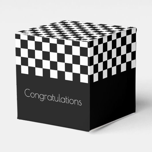 Zwart-witcheque Bedankdoosjes (Voorkant Zijde)