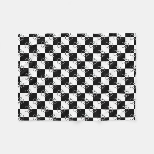 Zwart-witchequedog Fleece Deken (Voorkant (Horizontaal))