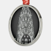 Zwart-witchrysler-gebouw Metalen Ornament (Links)