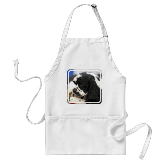 Zwart-witcoating Spaniel Apron Standaard Schort (Voorkant)