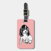 Zwart-witcoating Spaniel Roze Bagagelabel (Voorkant verticaal)