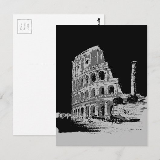 Zwart-witcolosseum Briefkaart (Voorkant / Achterkant)