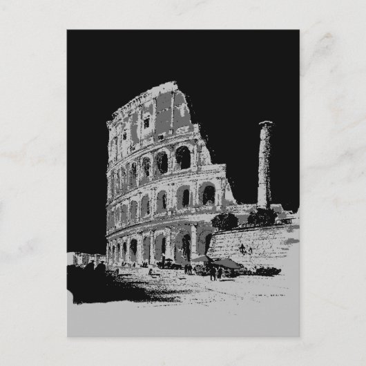 Zwart-witcolosseum Briefkaart (Voorkant)