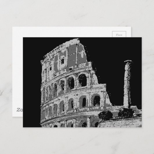 Zwart-witcolosseum Briefkaart (Voorkant / Achterkant)