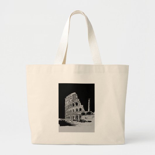 Zwart-witcolosseum Grote Tote Bag (Voorkant)