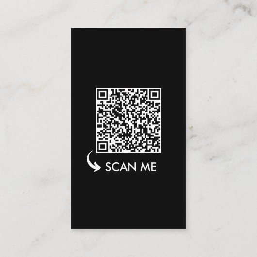 Zwart-witcontent creator QR Code Sociale media Visitekaartje (Achterkant)
