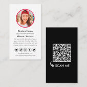 Zwart-witcontent creator QR Code Sociale media Visitekaartje (Voorkant / Achterkant)