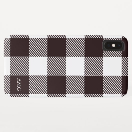 Zwart-witcontrole Tartan speldenmonogram Case-Mate iPhone Case (Achterkant (horizontaal))