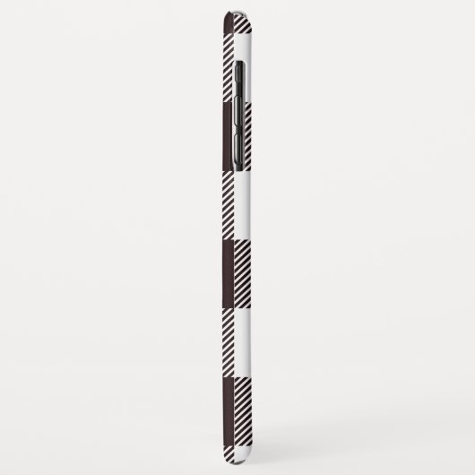 Zwart-witcontrole Tartan speldenmonogram Case-Mate iPhone Case (Achterkant/links)