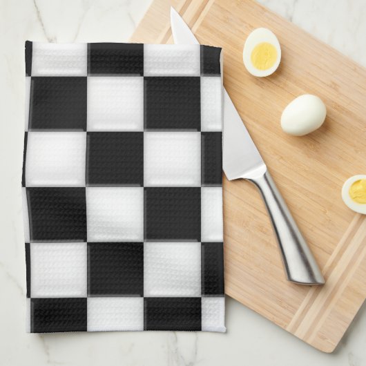 Zwart-witcontrolepatronen Theedoek (Quarter Fold)