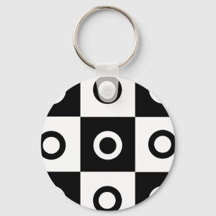 Zwart-witcontrolepatroon Sleutelhanger