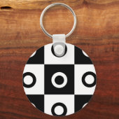 Zwart-witcontrolepatroon Sleutelhanger (Voorkant)