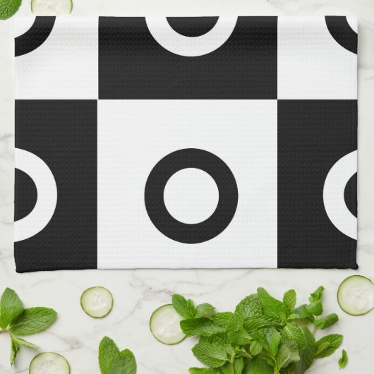 Zwart-witcontrolepatroon Theedoek (Gevouwen)