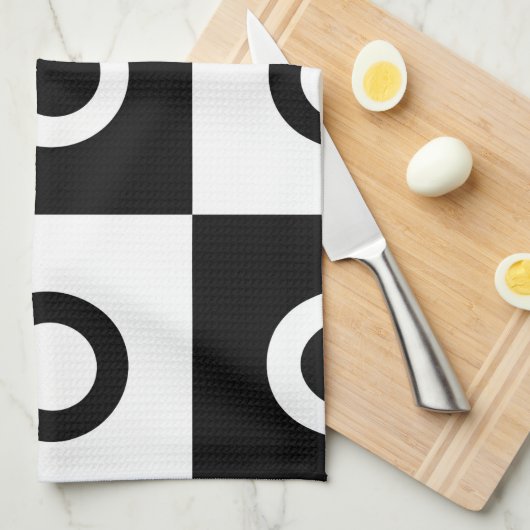 Zwart-witcontrolepatroon Theedoek (Quarter Fold)