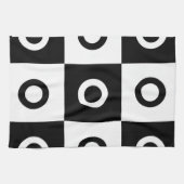 Zwart-witcontrolepatroon Theedoek (Horizontaal)