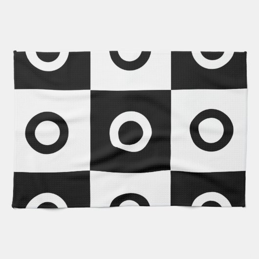 Zwart-witcontrolepatroon Theedoek (Horizontaal)