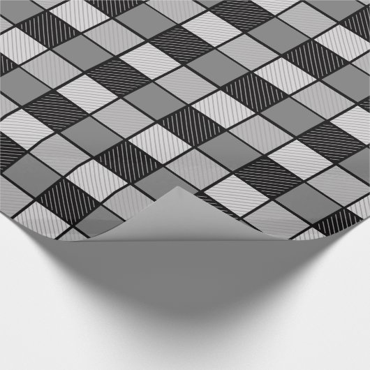 Zwart-witcontroles Cadeaupapier (Hoek)