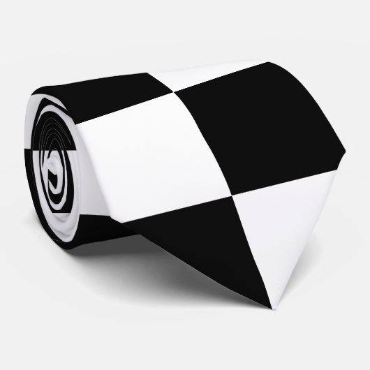 Zwart-witcontroles Stropdas (Opgerold)