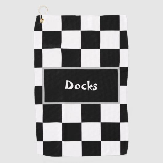 Zwart-witcontroleur  golfhanddoek (Voorkant)