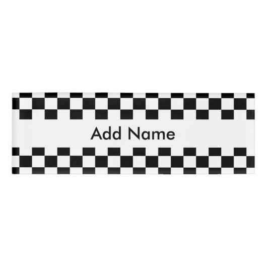 Zwart-witcontrollerpatroon Naambadge (Voorkant)