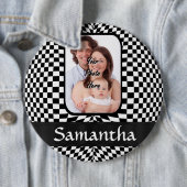 Zwart-witdambord Ronde Button 6,0 Cm (In situ)