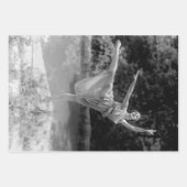 zwart-witdecoupage Ballerina Inpakpapier Vel (Voorkant)