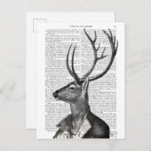 Zwart-witdeerportret Briefkaart (Voorkant / Achterkant)