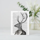 Zwart-witdeerportret Briefkaart (Staand voorkant)