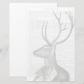 Zwart-witdeerportret Briefpapier (Voorkant / Achterkant)