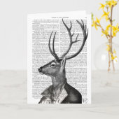 Zwart-witdeerportret Kaart (Gele Bloem)