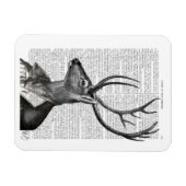 Zwart-witdeerportret Magneet (Horizontaal)