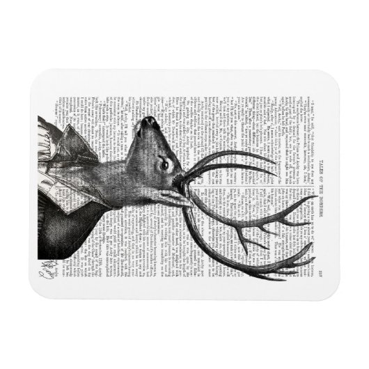 Zwart-witdeerportret Magneet (Horizontaal)