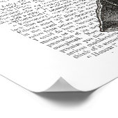 Zwart-witdeerportret Poster (Hoek)