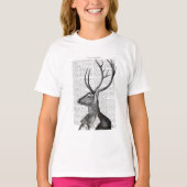 Zwart-witdeerportret T-shirt (Voorkant)