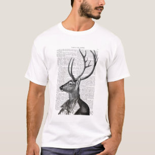 Zwart-witdeerportret T-shirt