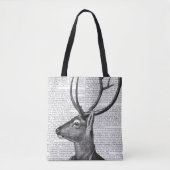 Zwart-witdeerportret Tote Bag (Voorkant)